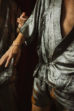 Majestic Satin Outfit Silver