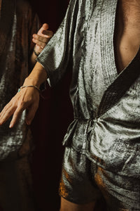 Majestic Satin Outfit Silver