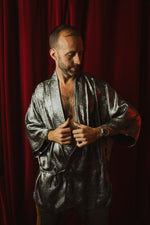 Majestic Satin Outfit Silver